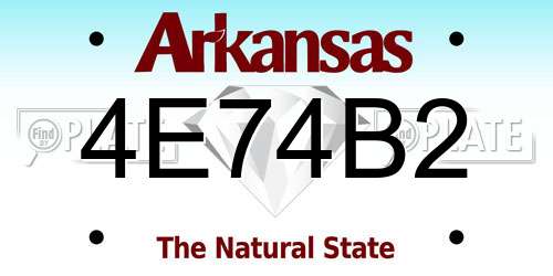 4E74B2 Arkansas License Plate