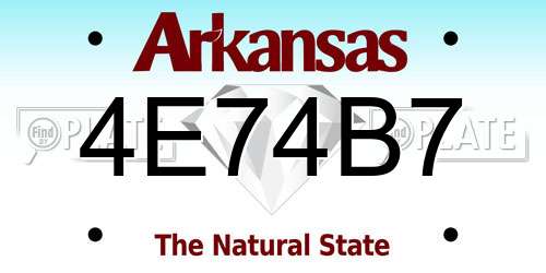 4E74B7 Arkansas License Plate