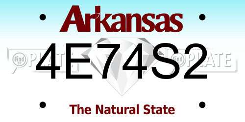 4E74S2 Arkansas License Plate