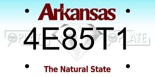 4E85T1 Arkansas License Plate