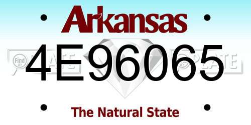 4E96065 Arkansas License Plate