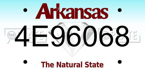 4E96068 Arkansas License Plate