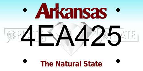 4EA425 Arkansas License Plate