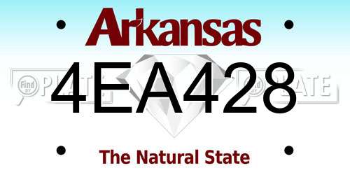 4EA428 Arkansas License Plate