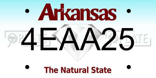 4EAA25 Arkansas License Plate