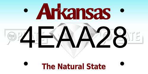 4EAA28 Arkansas License Plate