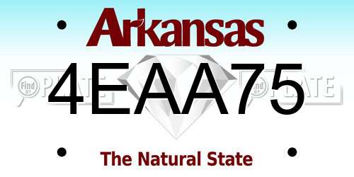 4EAA75 Arkansas License Plate