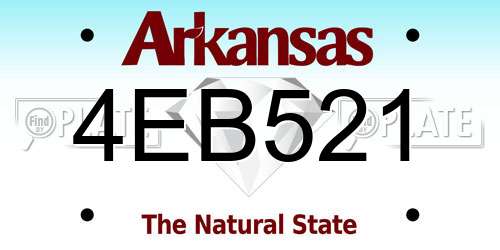 4EB521 Arkansas License Plate