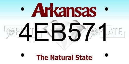 4EB571 Arkansas License Plate