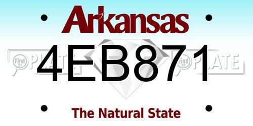 4EB871 Arkansas License Plate