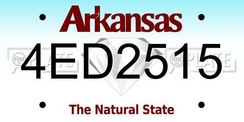 4ED2515 Arkansas License Plate