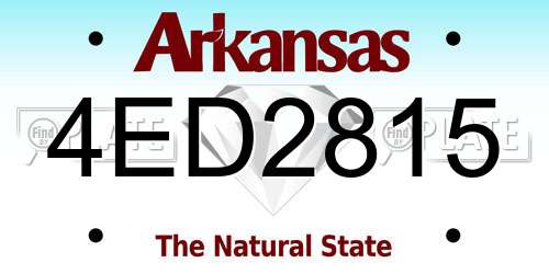 4ED2815 Arkansas License Plate