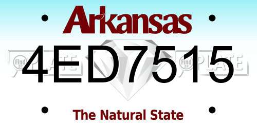 4ED7515 Arkansas License Plate