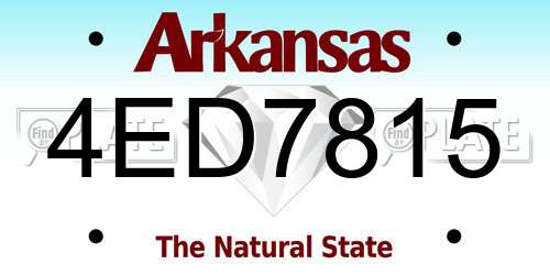 4ED7815 Arkansas License Plate
