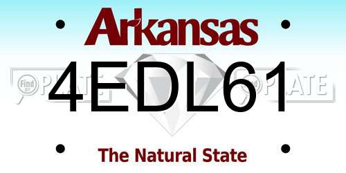 4EDL61 Arkansas License Plate