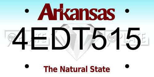 4EDT515 Arkansas License Plate