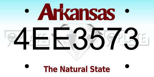 4EE3573 Arkansas License Plate