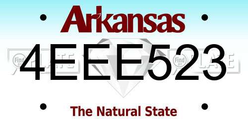 4EEE523 Arkansas License Plate