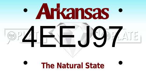 4EEJ97 Arkansas License Plate