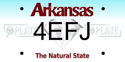 4EFJ Arkansas License Plate