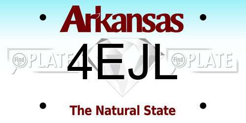4EJL Arkansas License Plate