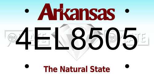 4EL8505 Arkansas License Plate
