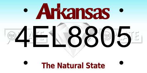 4EL8805 Arkansas License Plate