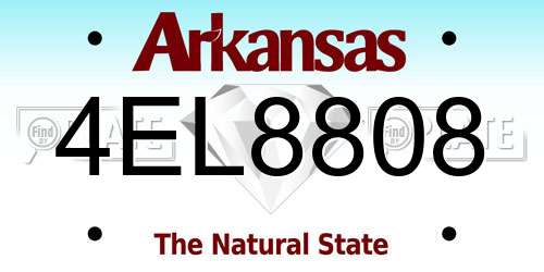 4EL8808 Arkansas License Plate