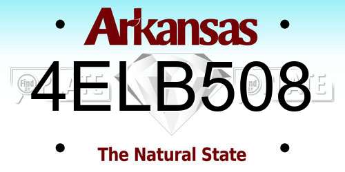 4ELB508 Arkansas License Plate