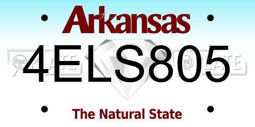 4ELS805 Arkansas License Plate