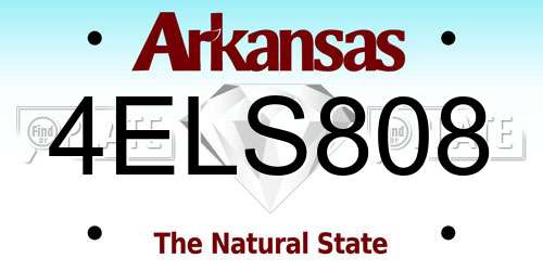 4ELS808 Arkansas License Plate