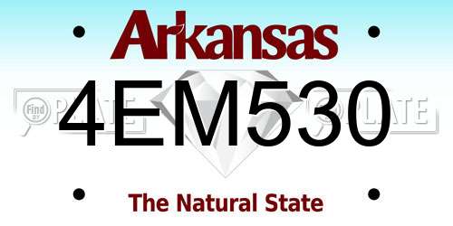 4EM530 Arkansas License Plate
