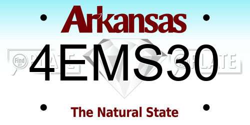 4EMS30 Arkansas License Plate