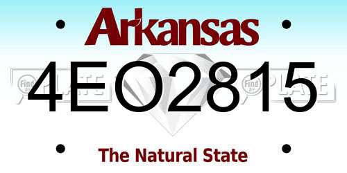 4EO2815 Arkansas License Plate