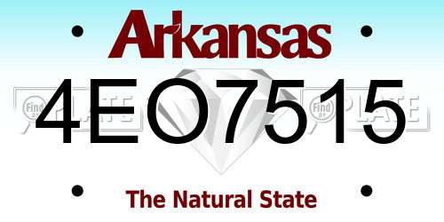 4EO7515 Arkansas License Plate