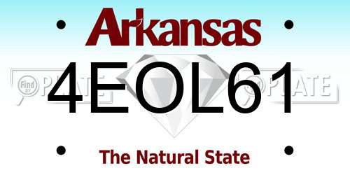 4EOL61 Arkansas License Plate