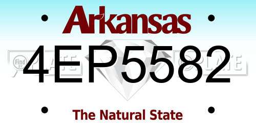 4EP5582 Arkansas License Plate