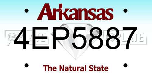 4EP5887 Arkansas License Plate
