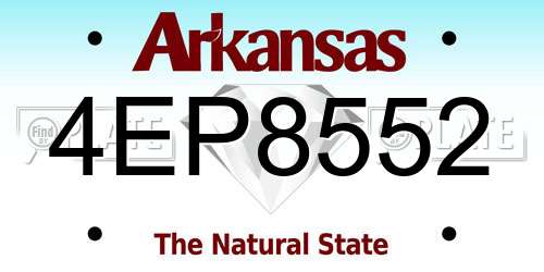 4EP8552 Arkansas License Plate