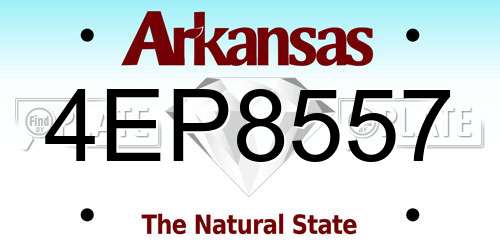 4EP8557 Arkansas License Plate