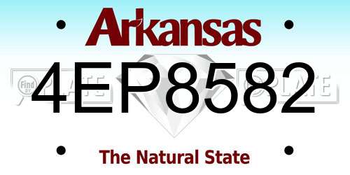 4EP8582 Arkansas License Plate