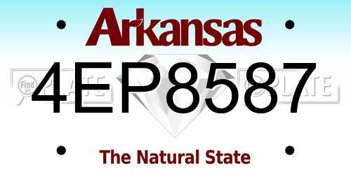 4EP8587 Arkansas License Plate