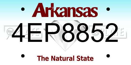 4EP8852 Arkansas License Plate