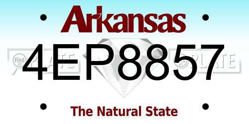 4EP8857 Arkansas License Plate