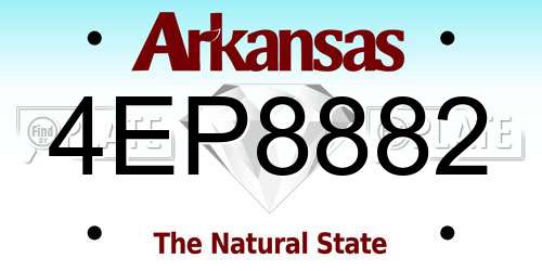 4EP8882 Arkansas License Plate