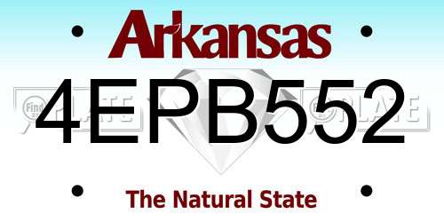 4EPB552 Arkansas License Plate