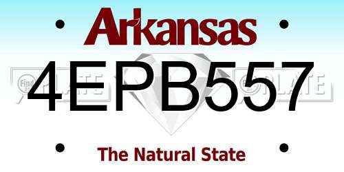 4EPB557 Arkansas License Plate
