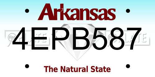 4EPB587 Arkansas License Plate