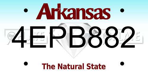 4EPB882 Arkansas License Plate