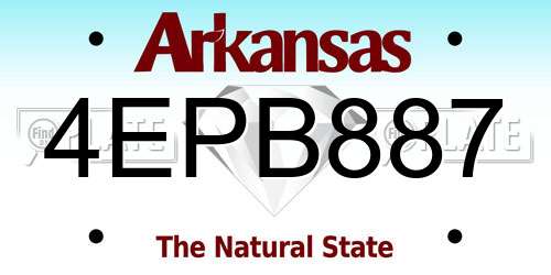 4EPB887 Arkansas License Plate
